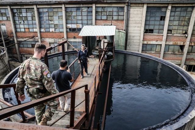 CAMP BONDSTEEL, Kosovo— Situated across from the director of the Kishnica facility of Trepca mines, one of the largest mineral processing facilities in Europe, 1st Lt. Parker Mooney leans in and listens intently, Sept. 18, 2020 in Kishnicë/...