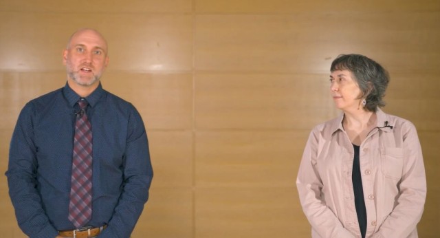 Phillip Quartana, left, a research psychologist at Walter Reed Army Institute of Research, and Amy Adler, senior scientist in WRAIR's Center for Military Psychiatry and Neuroscience, discuss the results of an online study that surveyed over...