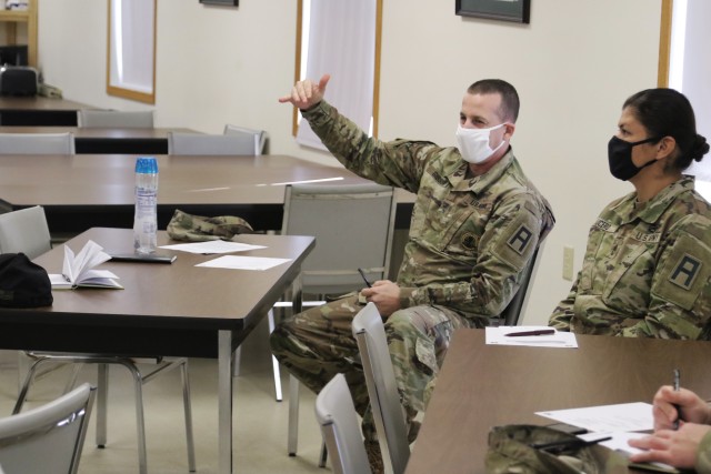 Members of the Fort McCoy Sgt. Audie Murphy Club chapter meet Oct. 8, 2020, at Fort McCoy, Wis. Whether it’s increasing membership, supporting each other and other community members, or supporting community events, the Fort McCoy Sgt. Audie...