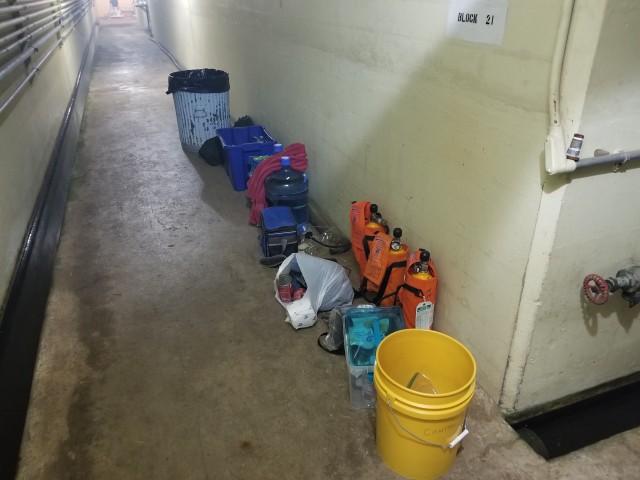 Mike Pomeroy staged items in Detroit Dam after he realized he'd have to take shelter inside the dam as wildfires closed in on him.