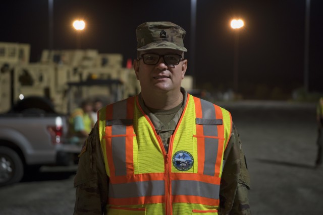 U.S. Army Sgt. 1st Class Will Twigg, an Operations NCOIC mobilized with the 841st Transportation Battalion, poses for a photo, at Joint Base Charleston’s Naval Weapons Station, S.C., Oct. 14, 2020. The 841st TB is an active duty, U.S. Army...
