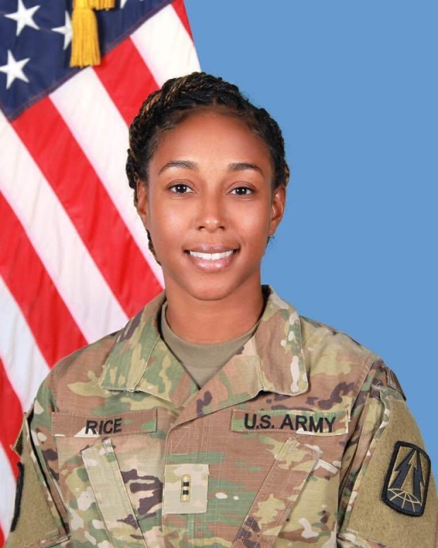 Chief Warrant Officer 2 Kenya Rice poses for an official portrait. Rice was the only Army Reserve Warrant Officer to win the General Douglas MacArthur Award in 2020.