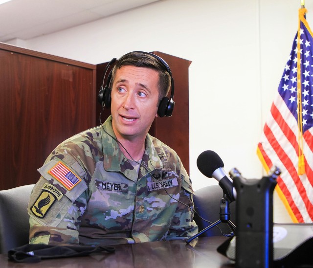Maj. John Meyer, the Officer Chief Legislative Liaison (OCLL) at the Pentagon, discusses his experience during his deployment to Afghanistan in an interview at West Point for the syndicated Podcast, the Sphere, on Oct. 22. In July 27, 2007, Meyer...
