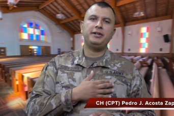 A virtual chapel service with Chaplain (Capt.) Pedro J. Zapata