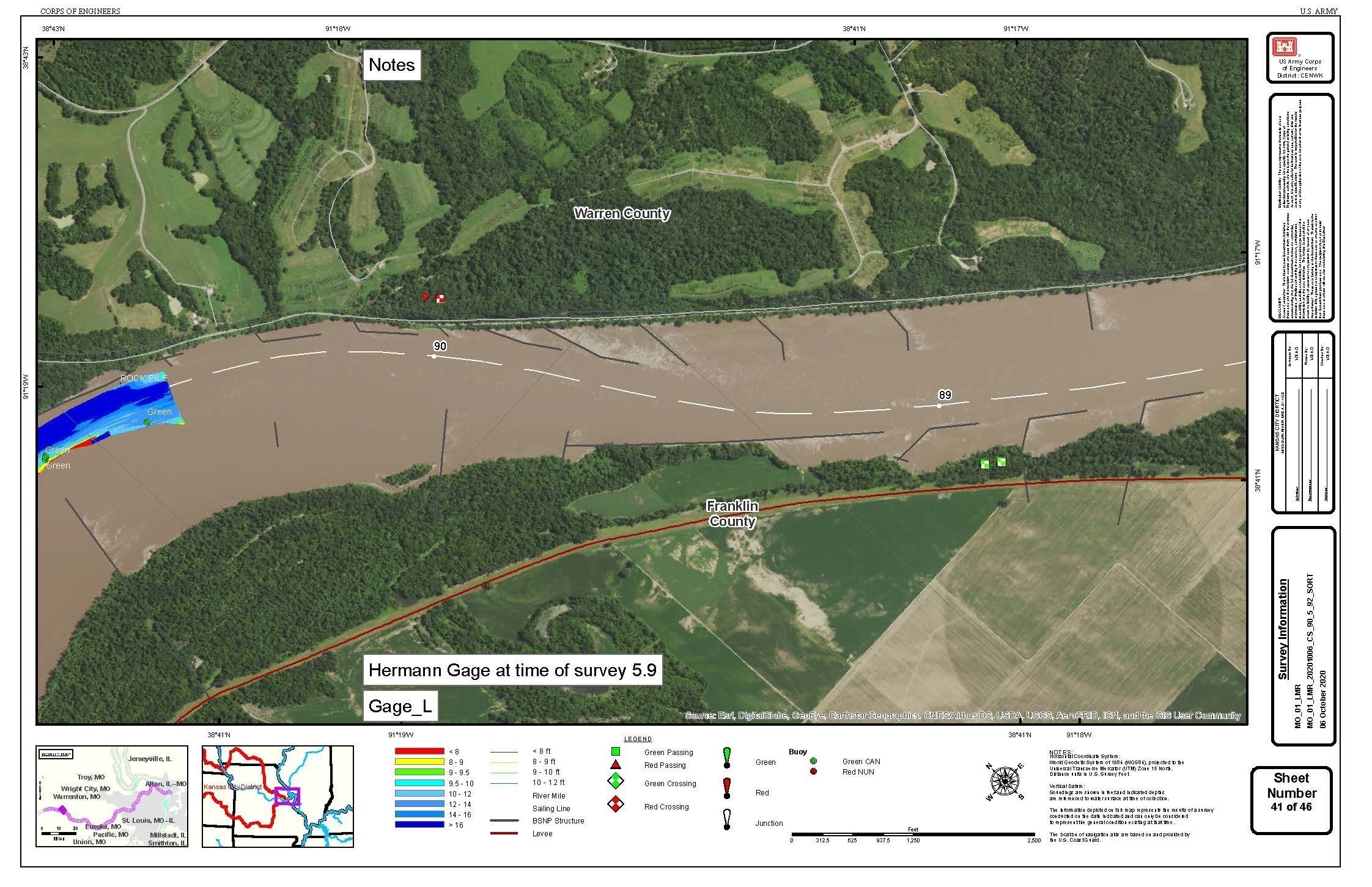 Corps Kansas City survey crews helping define restricted areas on the