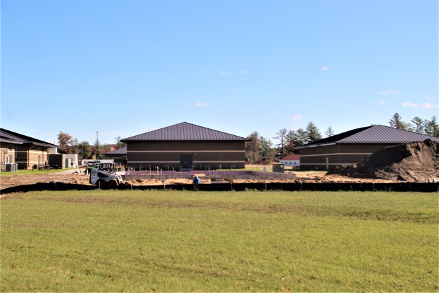 Work on five new battle simulations buildings in the 200 block is shown Oct. 15, 2020, at Fort McCoy, Wis. Contractor MDM Construction Supply of Rockford, Ill., is constructing the new buildings and related infrastructure. The Fort McCoy...