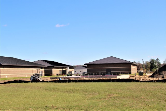 Work on five new battle simulations buildings in the 200 block is shown Oct. 15, 2020, at Fort McCoy, Wis. Contractor MDM Construction Supply of Rockford, Ill., is constructing the new buildings and related infrastructure. The Fort McCoy...
