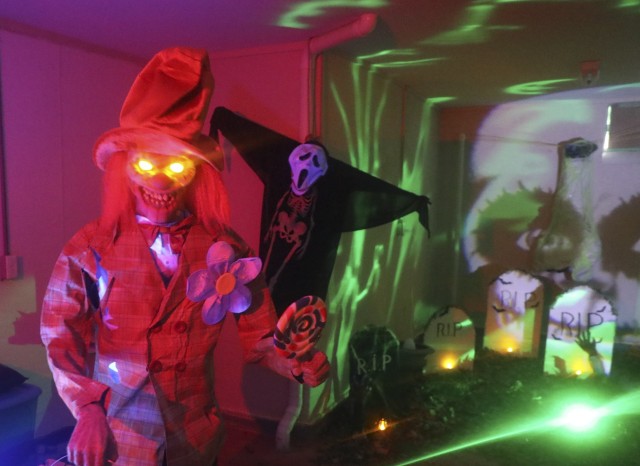 USASAC SALOs create a haunted house for charity in New Cumberland, Pennsylvania.