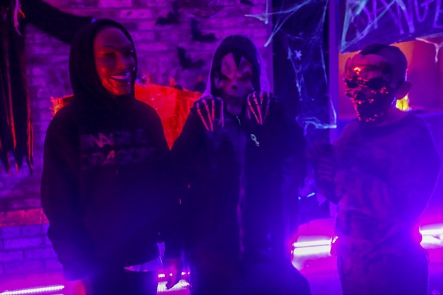 USASAC SALOs create a haunted house for charity in New Cumberland, Pennsylvania.