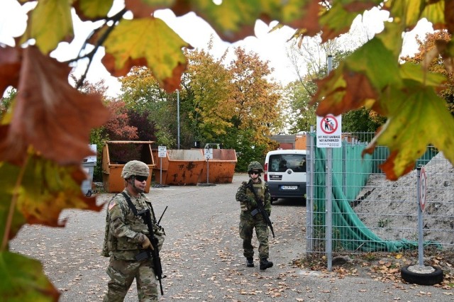 German and American soldiers focus on force protection