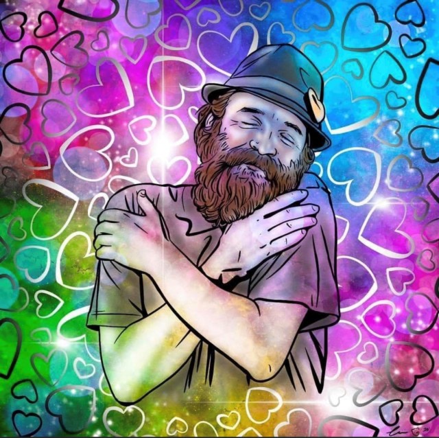 An artist and friend of Johnson&#39;s, Corinne Dermond, drew this picture of Johnson. According to Johnson, it sums up their 10-year journey of healing. &#34;It boils down to loving myself more,&#34; they said.