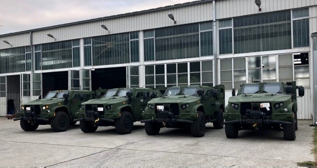 U.S. made Joint Light Tactical Vehicles, purchased through foreign military sales, arrive in Montenegro Oct. 26.