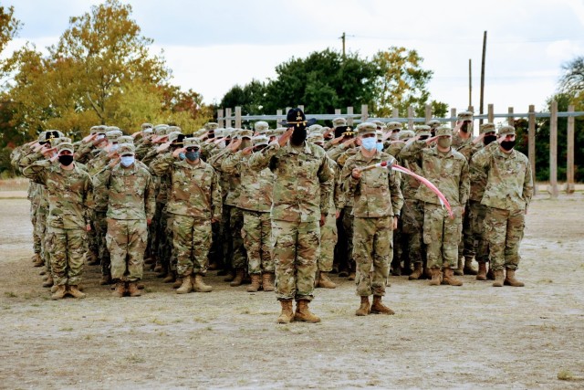 Brave Rifles from Nomad Troop, 4th Squadron, 3rd Cavalry Regiment, stood proud November 6 as they received the prestigious Armor and Cavalry Leadership Award for outstanding Cavalry troops at Fort Hood, Texas. (U.S. Army photo by Maj. Marion Jo Nederhoed, 3rd Calvary Regiment Public Affairs)