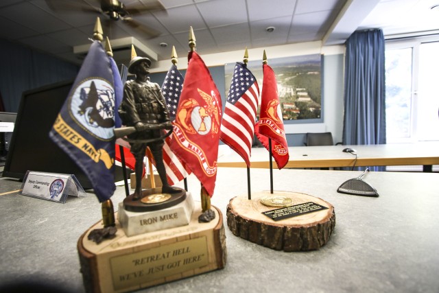 A plaque memorializing U.S. Marine Corps Lance Cpl. Christopher Levy is displayed at Landstuhl Regional Medical Center before being prepared for shipping to Levy’s Mother in the United States. Levy, an infantryman with 1st Battalion, 6th Marine Regiment, 2nd Marine Division, II Marine Expeditionary Force, was conducting combat operation in Helmand Province, Afghanistan, when he was wounded and medically evacuated to Landstuhl Regional Medical Center in Germany later passing away at the hospital. Nearly a decade after Levy’s passing, the Marine Corps Detachment at LRMC, gifted Levy’s mother with the plaque, along with a letter from the hospital’s commander, symbolizing admiration for Levy’s sacrifice.