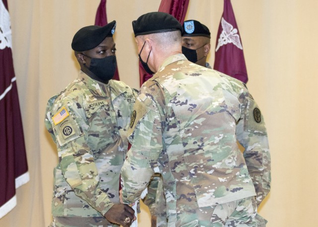 Landstuhl Regional Medical Center holds an Assumption of Responsibility Ceremony where Command Sgt. Maj. Fergus Joseph was welcomed as the hospital’s command sergeant major, at LRMC, Nov. 10.