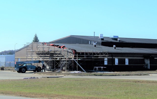 Renovation work on building 2880 on the cantonment area at Fort McCoy, Wis., is shown Oct. 30, 2020. This former facility used by a Navy Reserve Seabees unit is undergoing the renovation to create new spaces for several garrison offices from the...