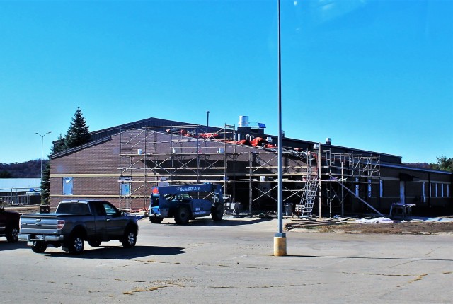 Renovation work on building 2880 on the cantonment area at Fort McCoy, Wis., is shown Oct. 30, 2020. This former facility used by a Navy Reserve Seabees unit is undergoing the renovation to create new spaces for several garrison offices from the...