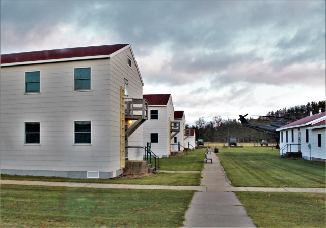 Historical buildings are shown Nov. 11, 2020, at Fort McCoy, Wis., at the installation’s historic Commemorative Area. The Commemorative Area consists of five World War II-era buildings set aside to help tell Fort McCoy’s unique story. These...