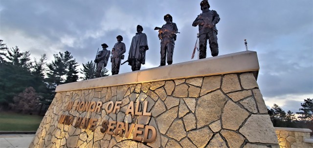 Veterans Memorial Plaza is shown Nov. 11, 2020, with fall colors starting at the Commemorative Area at Fort McCoy, Wis. The 900 block of the installation, the Commemorative Area, and the 11-acre area surrounding it are at the hub of the fort’s...