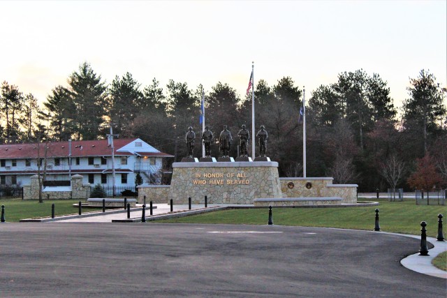 Veterans Memorial Plaza is shown Nov. 11, 2020, at the Commemorative Area at Fort McCoy, Wis. The 900 block of the installation, the Commemorative Area, and the 11-acre area surrounding it are at the hub of the fort’s history-preservation...