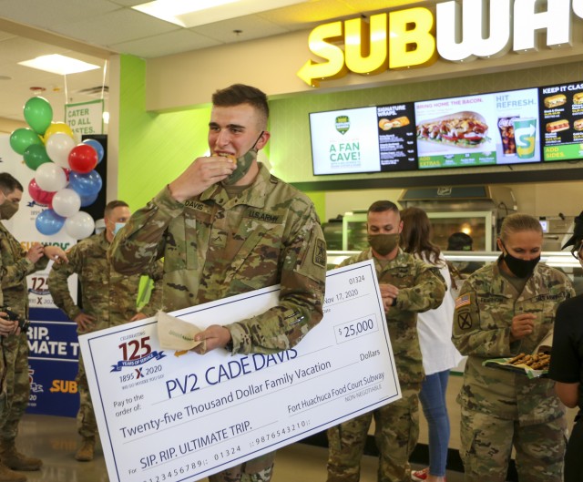 IET Soldier wins $25K vacation in AAFES’ Subway Sip. Rip. Ultimate Trip sweepstakes