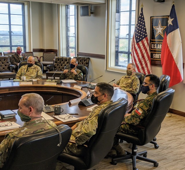 Maj. Gen. Daniel R. Walrath, center, U.S. Army South commanding general, addresses senior leaders of the Chilean Army at the conclusion of the 15th Annual U.S.-Chilean Army Staff Talks, held virtually from Nov. 16-18. Walrath signed a bilateral...