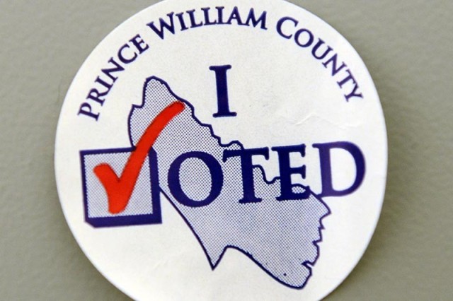 Voting sticker from Prince William County, Va.