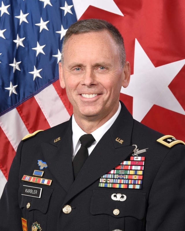 Lt. Gen. Daniel L. Karbler, commanding general of U.S. Army Space and Missile Defense Command and commander of Joint Functional Component Command for Integrated Missile Defense, participates in the virtual Joint All-Domain Command and Control, or...