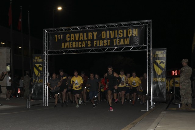 Troopers with the 1st Calvary Division participate in the 36th annual Army Ten-Miler Oct. 16, 2020. Due to COVID-19 the run moved from the traditional Washington D.C. location to a virtual event.
(U.S. Army Photo by Spc. Tiffany Banks)