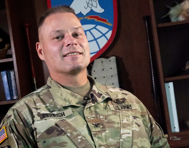 Col. Stephen Parrish serves as the commander of the U.S. Army Satellite Operations Brigade, U.S. Army Space and Missile Defense Command, at Peterson Air Force Base, Colorado. (U.S. Army photo by Staff Sgt. Dennis Deprisco/RELEASED)