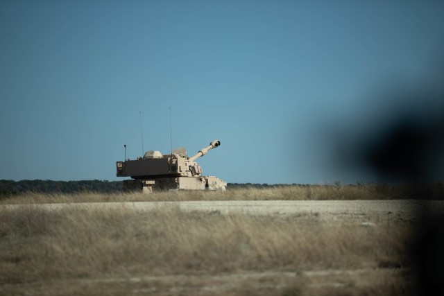 Troopers assigned to 2nd Battalion, 82nd Field Artillery, 3rd Armored Brigade Combat Team, 1st Cavalry Division, host a live fire demonstration with their newly received M109A7 Paladins, Fort Hood, Texas, Nov. 18, 2020. U.S. Army Futures Command,...