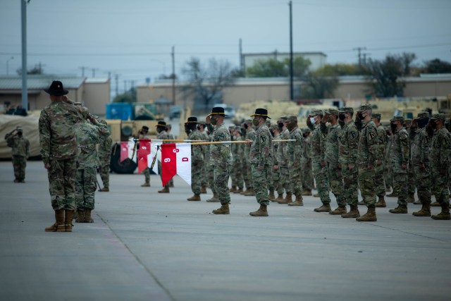 Troopers assigned to 6th Squadron, 9th Cavalry Regiment “Sabers”, 3rd Armored Brigade Combat Team, 1st Cavalry Division, hold an award presentation ceremony to receive the Army Award for Maintenance Excellence (AAME), Fort Hood, Texas, Nov....