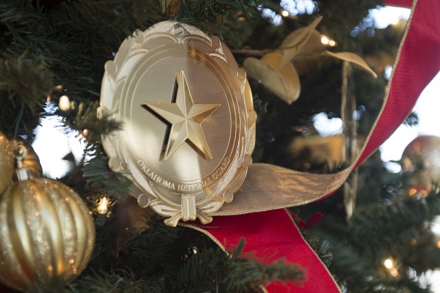 The Oklahoma National Guard Gold Star Tree stands in the 3rd Floor atrium of the Oklahoma History Center in Oklahoma City, Nov. 25.
...