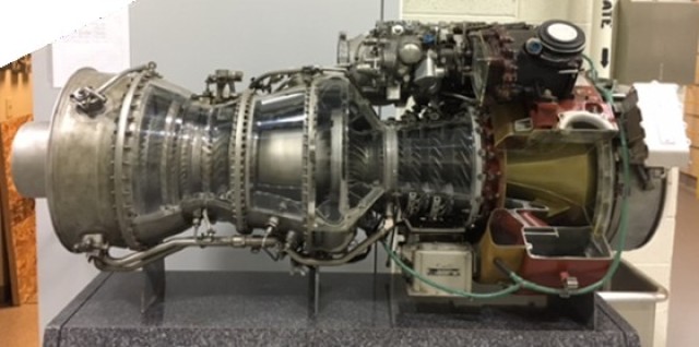 Cutaway of typical rotorcraft engine turbomachinery powering Army’s Black Hawk and Apache fleet. 