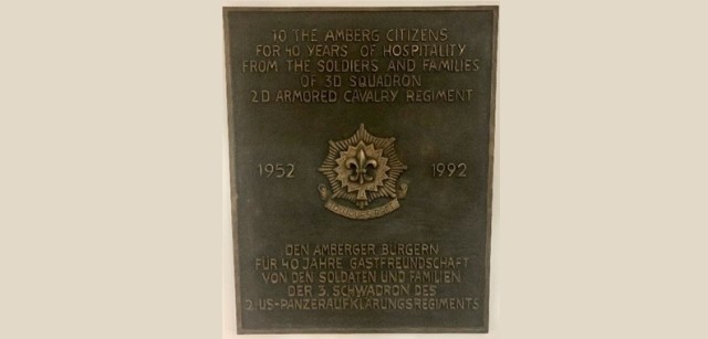 Plaque of Appreciation to Amberg