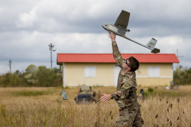 SFAB Soldier Launches a Raven during JRTC Rotation 21-2