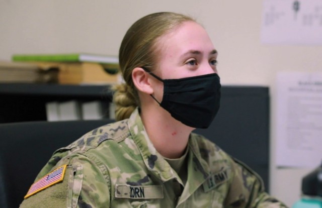 JOINT BASE LEWIS MCCHORD, Wash. — Sarah Zorn prepares a sensitive items inventory Dec. 2, 2020 at the ‘Black Knight’ Company Operations Facility. (US Army photo by Sgt. Casey Hustin, 17th Field Artillery Brigade)