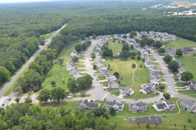 Jackson Circle at Fort Lee, Va., is pictured in this 2016 aerial photo.