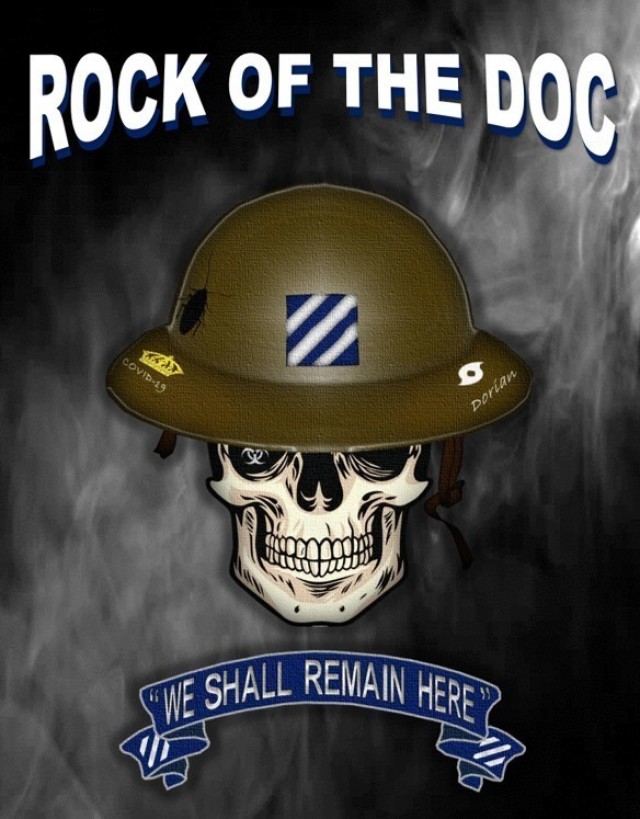 Leadership can often be seen in the small things. The  “Rock of the DOC,” created by Maj. Steven Orbon, 3rd Infantry Division, is an award given for support beyond the call of duty to the division operations center. Graphic created by Maj....
