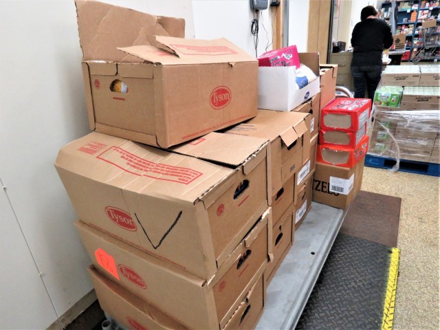Donated food is shown Nov. 9, 2020, at Neighbor for Neighbor Food Pantry in Tomah, Wis. Headquarters and Headquarters Company, U.S. Army Garrison Fort McCoy coordinated a holiday food drive. Soldiers dropped off a first round of donations in time...