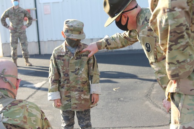 Eight-year-old Miguel Garcia and others participate in a Make a Wish Foundation event Nov. 7, 2020, at Fort McCoy, Wis. On Nov. 7, Fort McCoy hosted a Make a Wish Foundation event for Garcia, whose wish was to be an Army Soldier. Garcia was able...