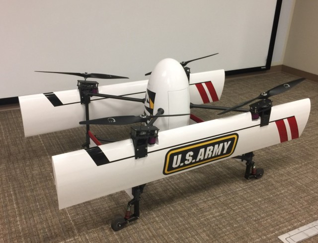 The Common Research Configuration Research Quadrotor Biplane autonomously transitions between hover and forward flight to capitalize on the strengths of both flight modes.