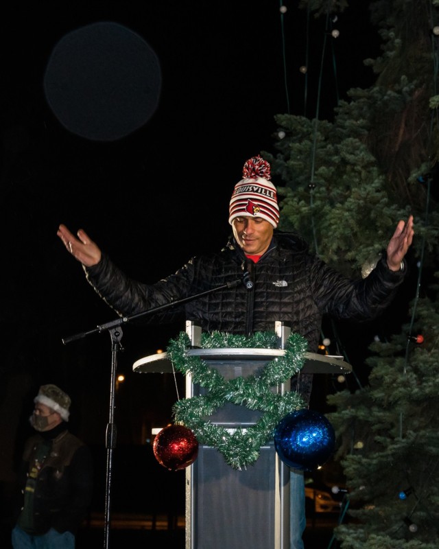 WIESBADEN, Germany -- U.S. Army Garrison Wiesbaden Commander Col. Mario Washington tells the virtual audience, "The spirit of the season is going strong here." Washington helped Santa light the tree during the Dec. 4 tree-lighting ceremony, which...