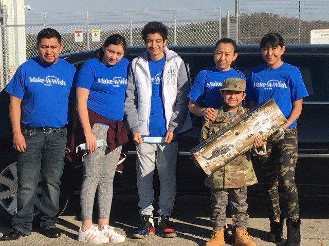 Eight-year-old Miguel Garcia and others participate in a Make a Wish Foundation event Nov. 7, 2020, at Fort McCoy, Wis. On Nov. 7, Fort McCoy hosted a Make a Wish Foundation event for Garcia, whose wish was to be an Army Soldier. Garcia was able...