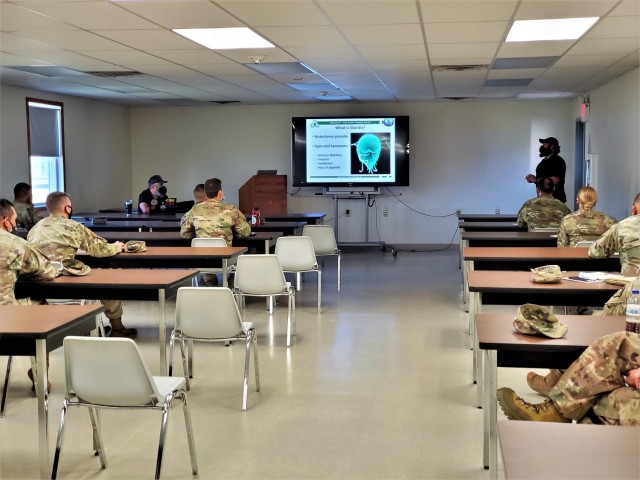 Instructor Hunter Heard teaches a class as part of the Fort McCoy Cold-Weather Operations Course on Dec. 4, 2020, at Fort McCoy, Wis. This was the first day for class 21-01 to be in session. The course is coordinated by the Fort McCoy Directorate...
