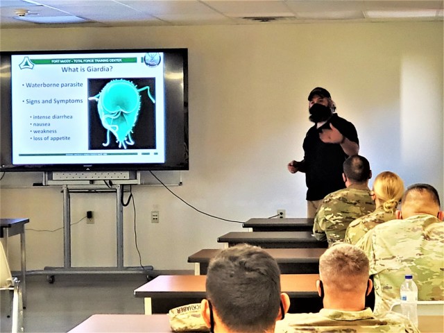 Instructor Hunter Heard teaches a class as part of the Fort McCoy Cold-Weather Operations Course on Dec. 4, 2020, at Fort McCoy, Wis. This was the first day for class 21-01 to be in session. The course is coordinated by the Fort McCoy Directorate...