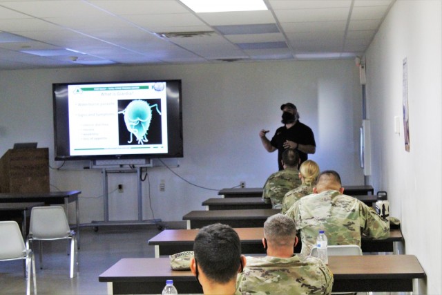 Instructor Hunter Heard teaches a class as part of the Fort McCoy Cold-Weather Operations Course on Dec. 4, 2020, at Fort McCoy, Wis. This was the first day for class 21-01 to be in session. The course is coordinated by the Fort McCoy Directorate...