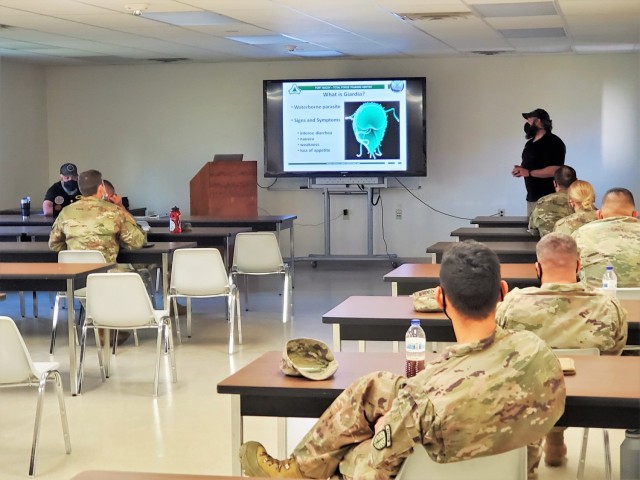 Instructor Hunter Heard teaches a class as part of the Fort McCoy Cold-Weather Operations Course on Dec. 4, 2020, at Fort McCoy, Wis. This was the first day for class 21-01 to be in session. The course is coordinated by the Fort McCoy Directorate...