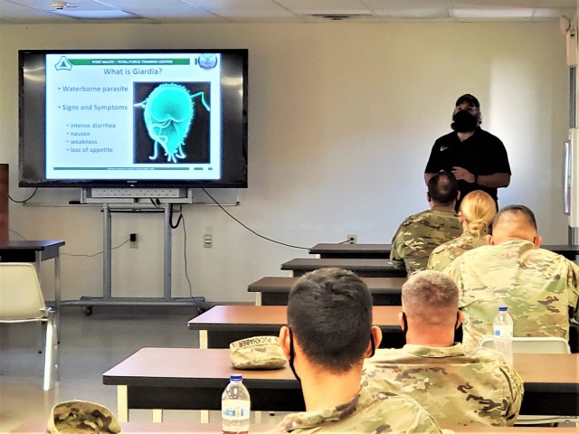 Instructor Hunter Heard teaches a class as part of the Fort McCoy Cold-Weather Operations Course on Dec. 4, 2020, at Fort McCoy, Wis. This was the first day for class 21-01 to be in session. The course is coordinated by the Fort McCoy Directorate...