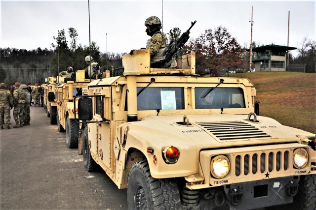 Army Reserve Soldiers with the 103rd Expeditionary Sustainment Command, Headquartered in Des Moines, Iowa, conduct vehicle-mounted gunnery training Nov. 16, 2020, at Fort McCoy, Wis. The 103rd held Operation Cactus Gunnery at Fort McCoy from Nov....